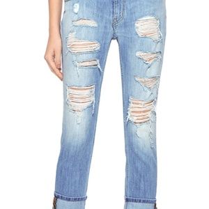 IRO Ripped Boyfriend Jeans in Bleached Blue
